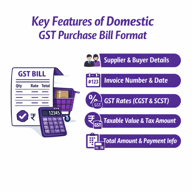 Domestic Gst Purchase Bill Format