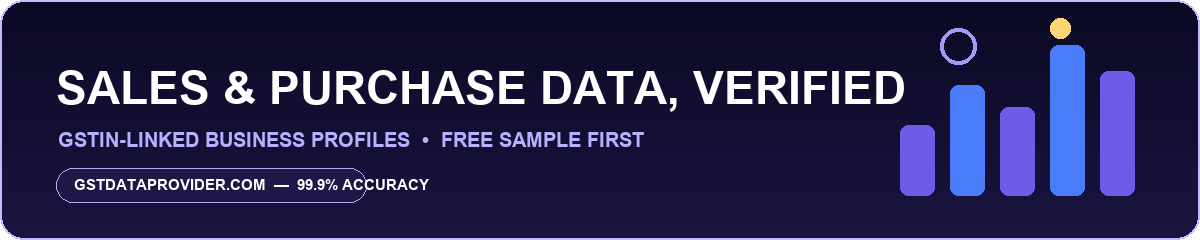 Sales purchase data providers — verified GST sales purchase database for company due diligence